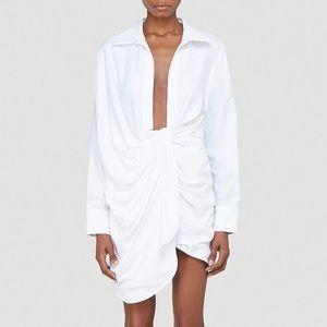 NWT JACQUEMUS La Robe Bahia long sleeve slash Mini Dress FR36 Small
